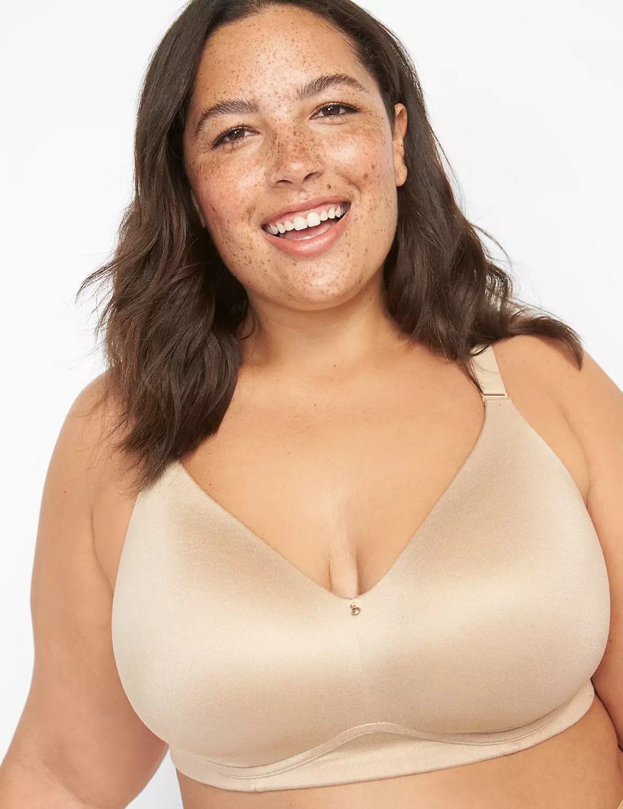 Dámské Bralettes Lane Bryant Invisible Backsmoother Lightly Lined No-Wire Béžový | MAJ3711VV