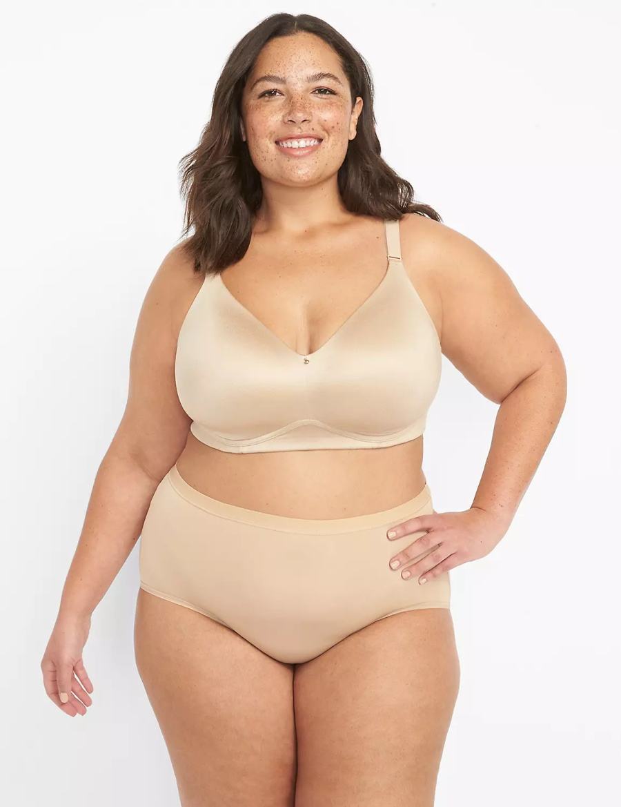 Dámské Bralettes Lane Bryant Invisible Backsmoother Lightly Lined No-Wire Béžový | MAJ3711VV