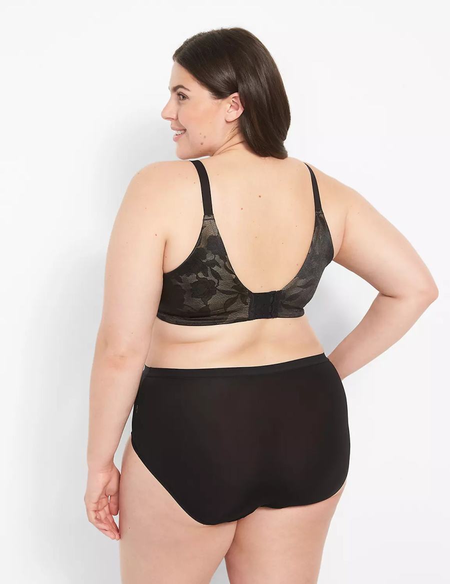 Dámské Bralettes Lane Bryant Invisible Lace Backsmoother Lightly Lined Full Coverage Černé | PPF2335LT