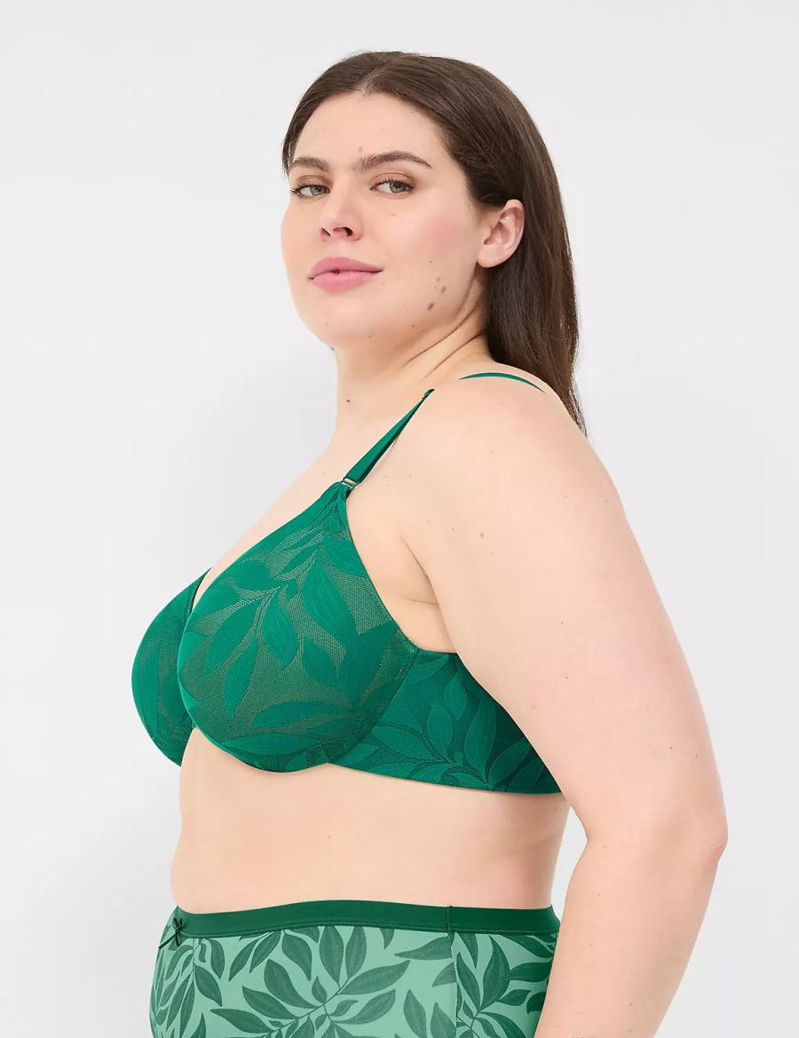 Dámské Bralettes Lane Bryant Invisible Lace Backsmoother Full Coverage Tmavě Zelene | SFG4564IK