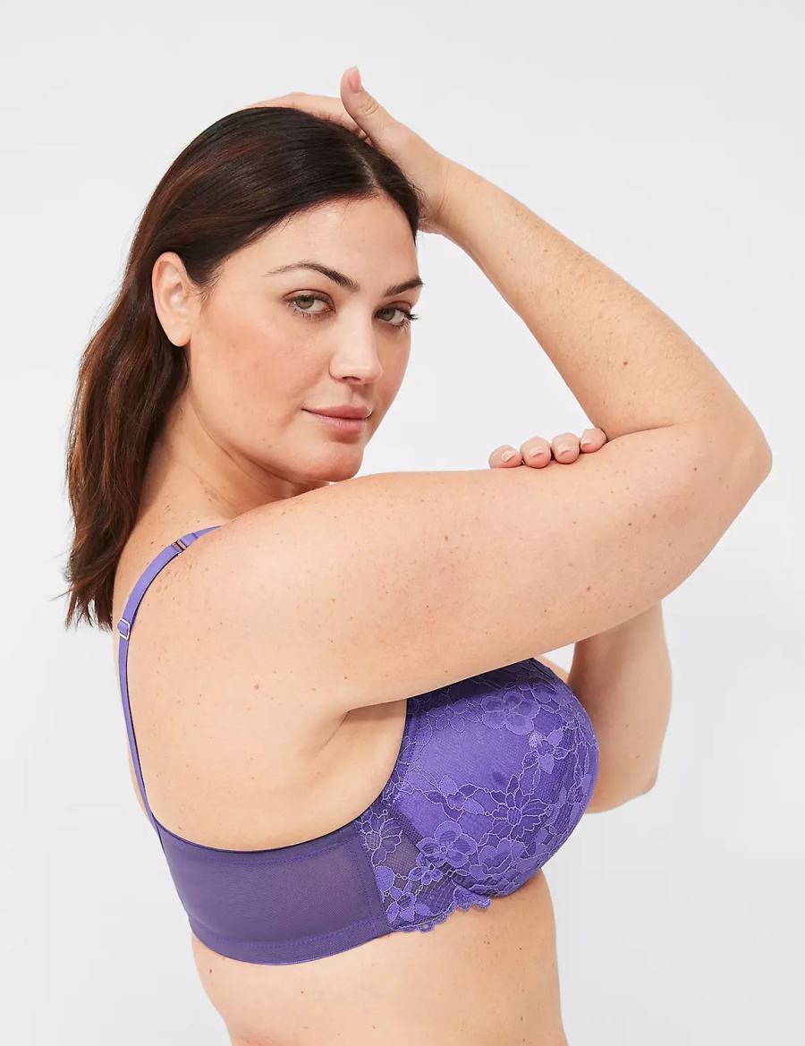 Dámské Bralettes Lane Bryant Lace Max Boost Plunge Fialové | DUM245SQ