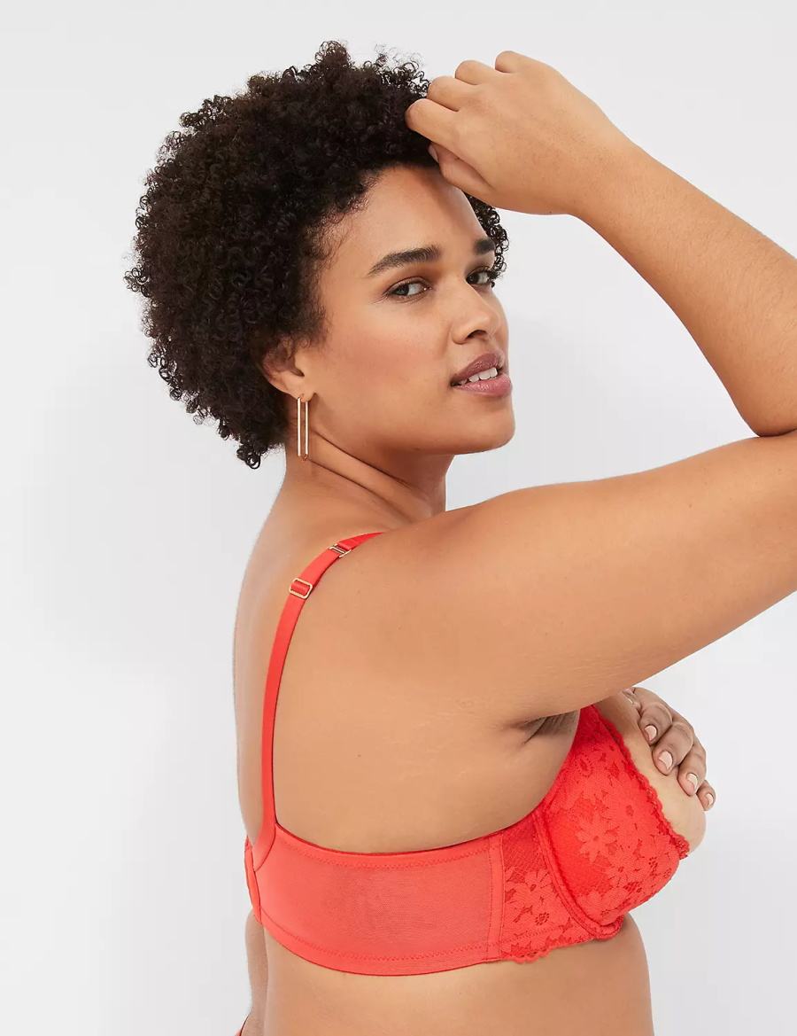 Dámské Bralettes Lane Bryant Lace Quarter Cup Tmavě Červené | EQY3869BA