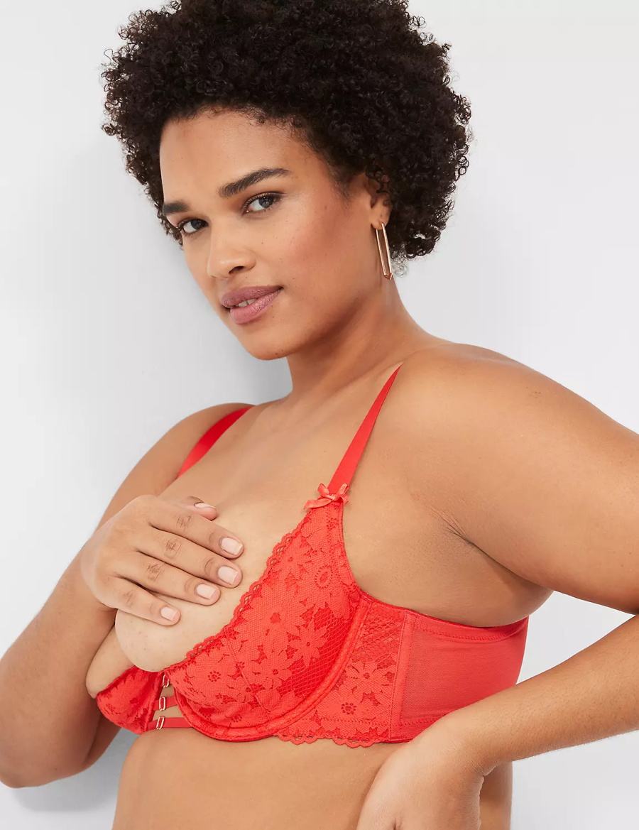 Dámské Bralettes Lane Bryant Lace Quarter Cup Tmavě Červené | EQY3869BA