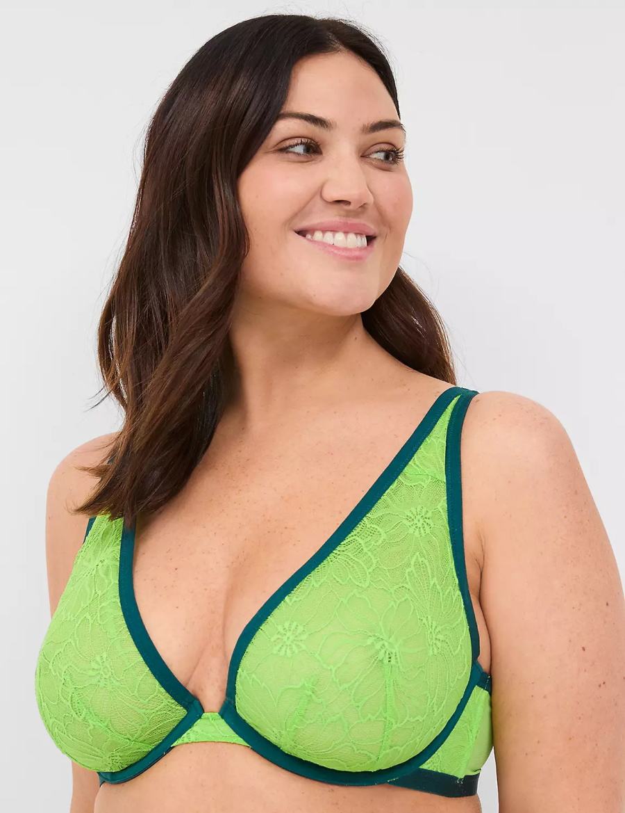 Dámské Bralettes Lane Bryant Lace Unlined High Apex Zelene | CXX2798QI