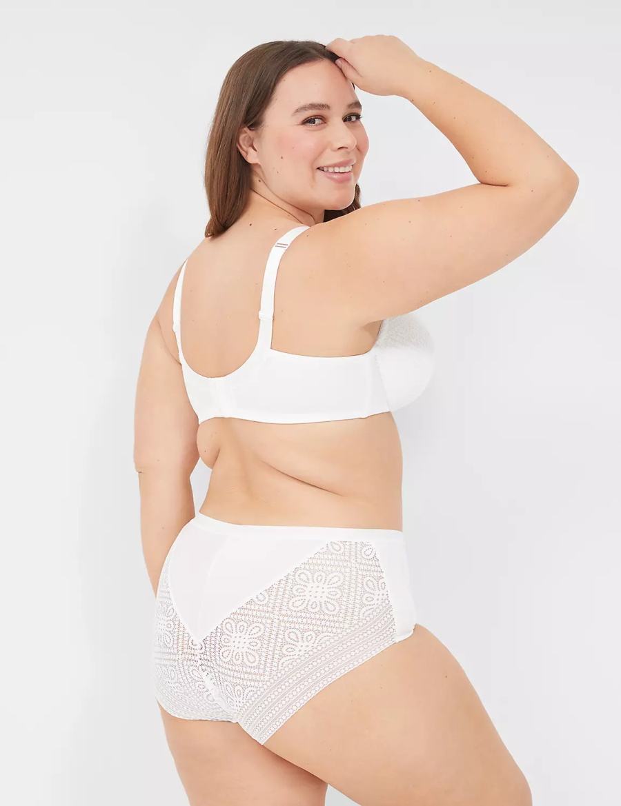 Dámské Bralettes Lane Bryant Lightly Lined Full Coverage With Lace Bílé | RBP8655EX