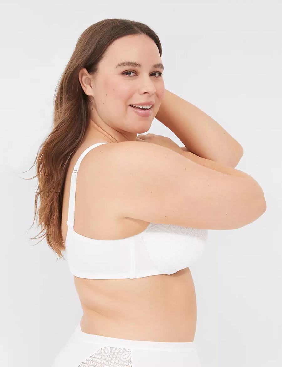 Dámské Bralettes Lane Bryant Lightly Lined Full Coverage With Lace Bílé | RBP8655EX