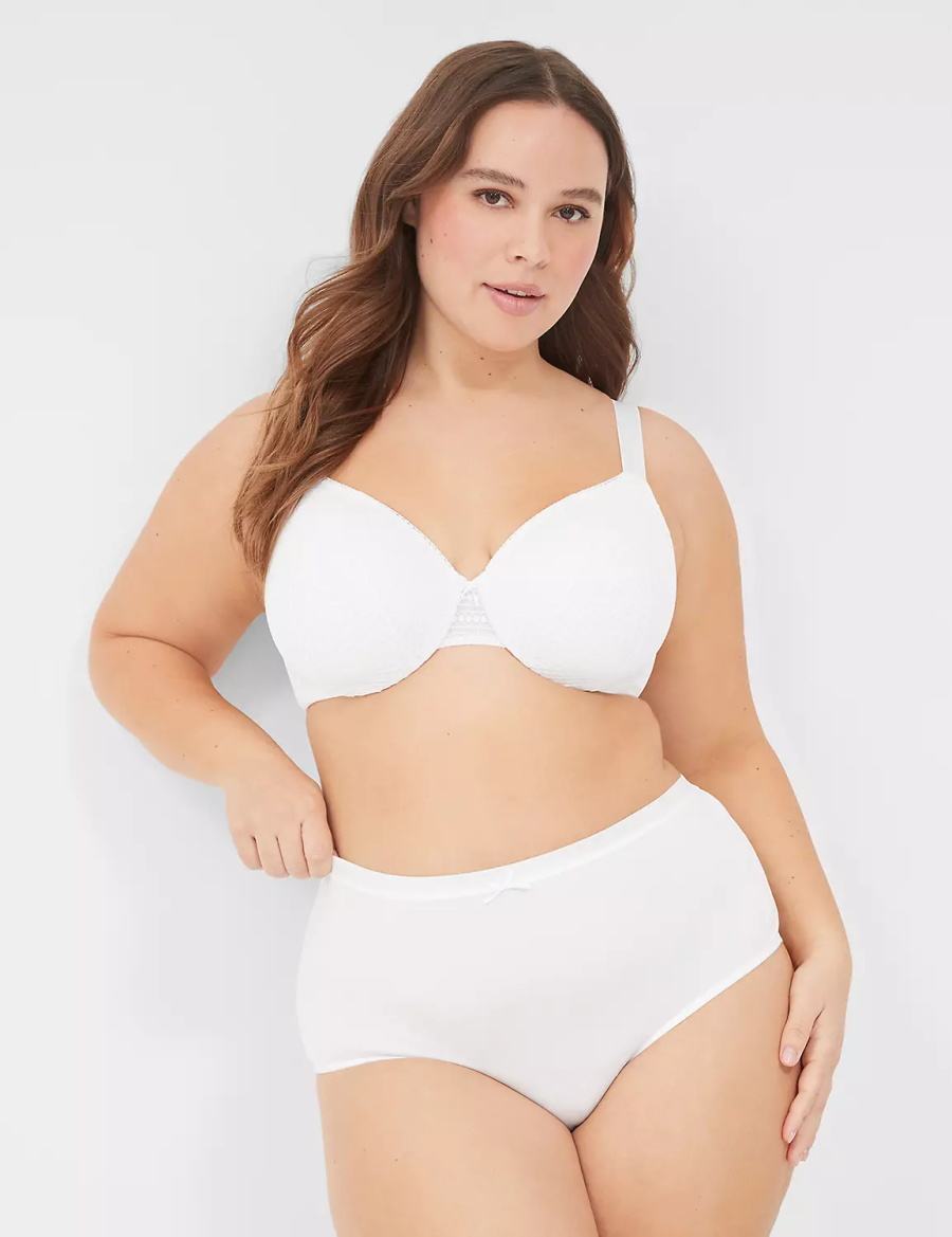 Dámské Bralettes Lane Bryant Lightly Lined Full Coverage With Lace Bílé | RBP8655EX