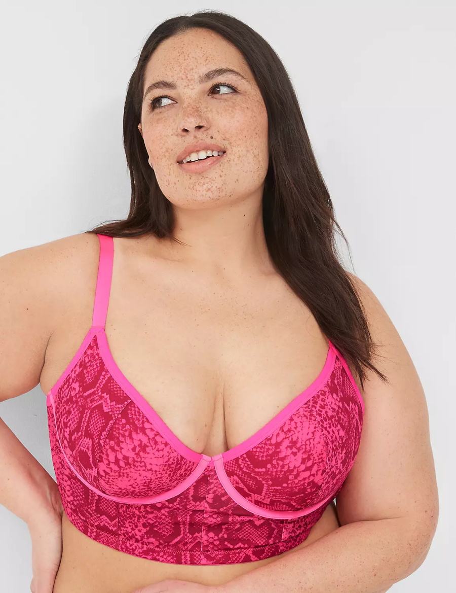 Dámské Bralettes Lane Bryant Longline Demi Růžové | RVJ1473NM