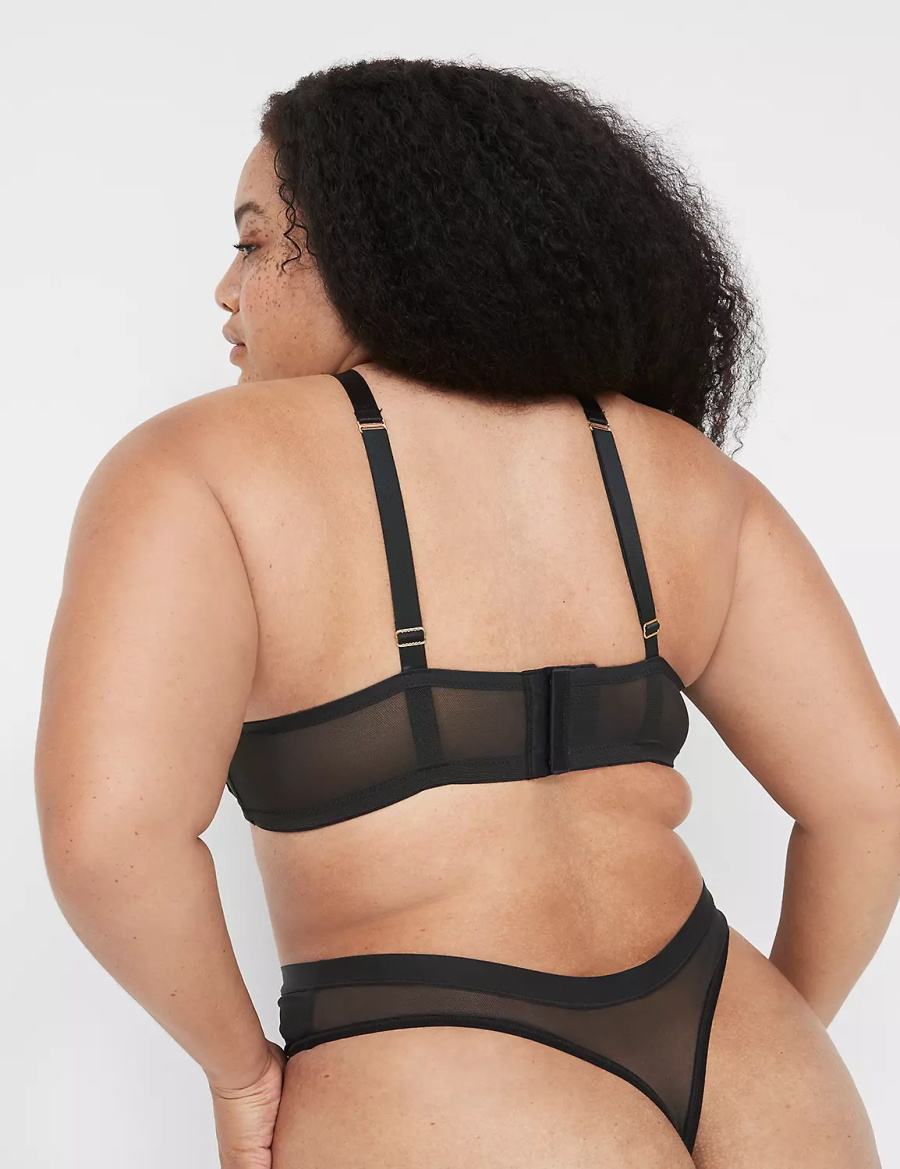 Dámské Bralettes Lane Bryant Mesh Bandeau Černé | OAV8114CW