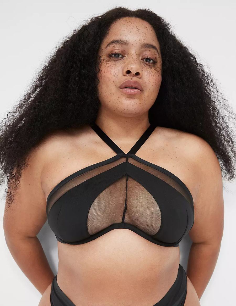 Dámské Bralettes Lane Bryant Mesh Bandeau Černé | OAV8114CW