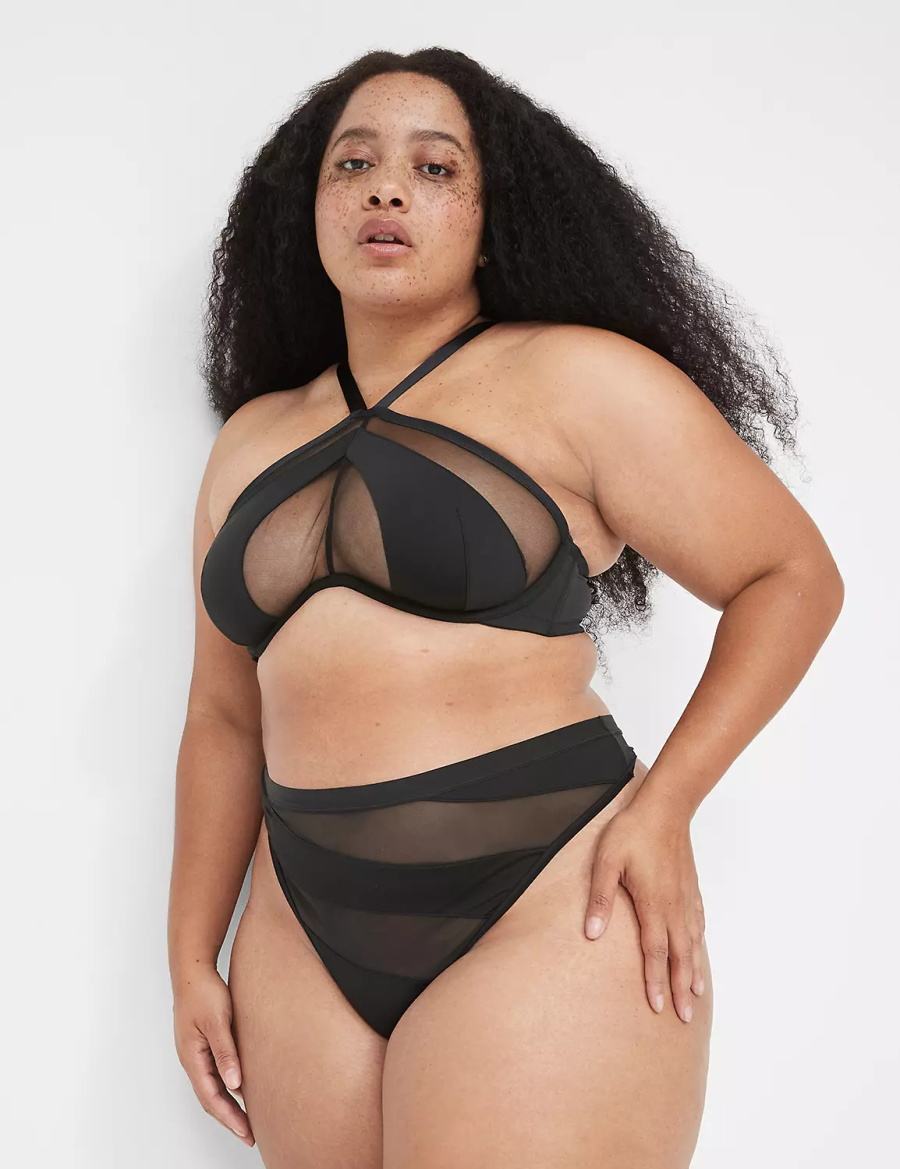 Dámské Bralettes Lane Bryant Mesh Bandeau Černé | OAV8114CW