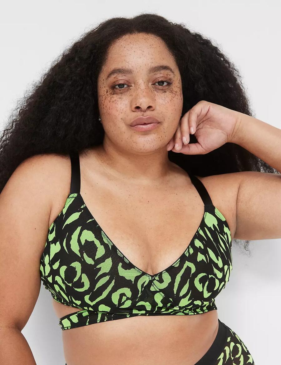 Dámské Bralettes Lane Bryant Mesh Crossover Strappy Zelene | LVD2889KX