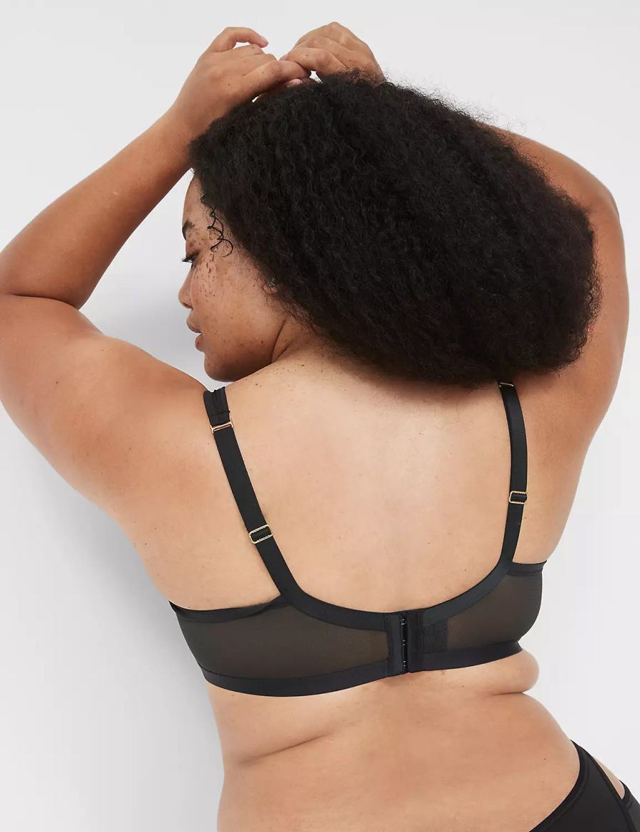 Dámské Bralettes Lane Bryant Mesh High Apex Černé | EWD9360HX