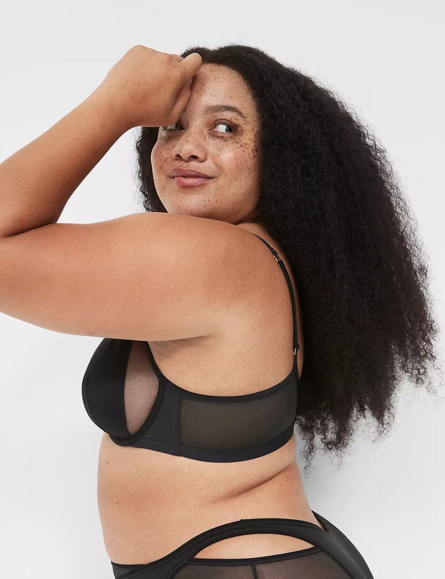 Dámské Bralettes Lane Bryant Mesh High Apex Černé | EWD9360HX