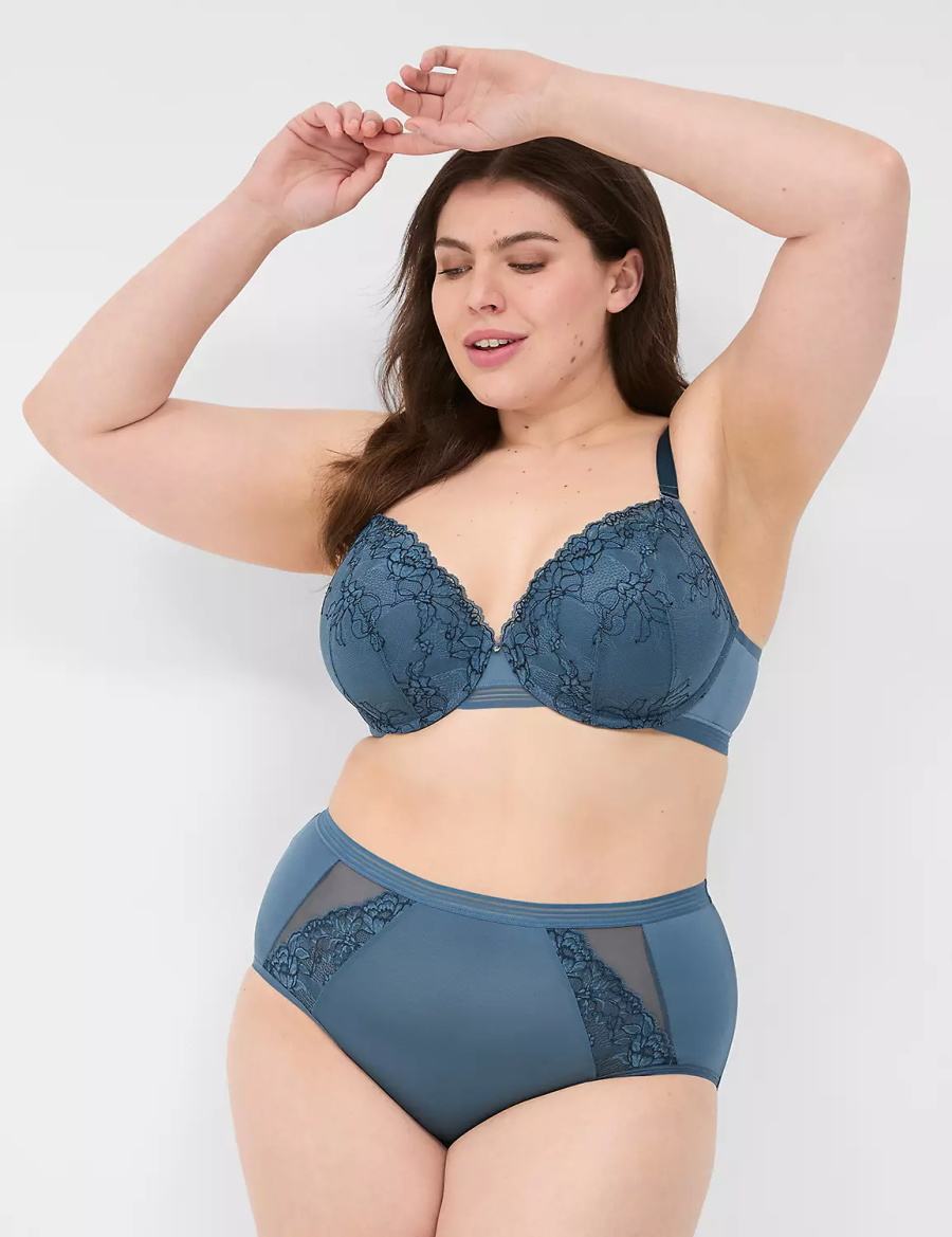 Dámské Bralettes Lane Bryant Modern Romance Lightly Lined Demi Blankyt Šedé | UPJ945XB