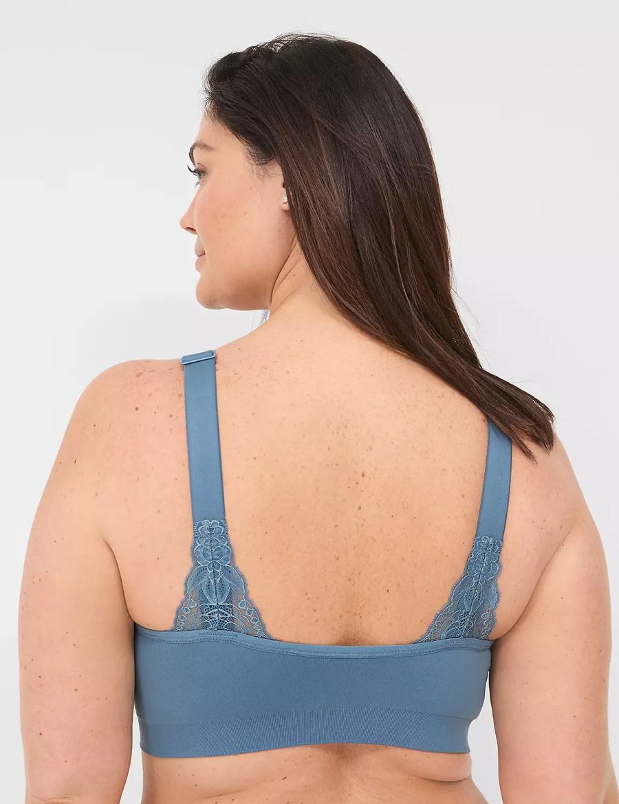 Dámské Bralettes Lane Bryant Seamless Lace-Trim Blankyt Šedé | FVD4561QQ