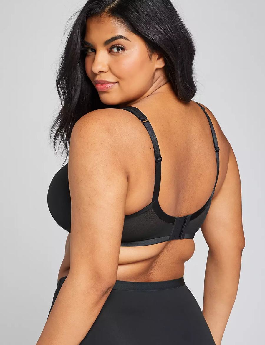 Dámské Bralettes Lane Bryant Smooth Lightly Lined Full Coverage Černé | VMG6498YF