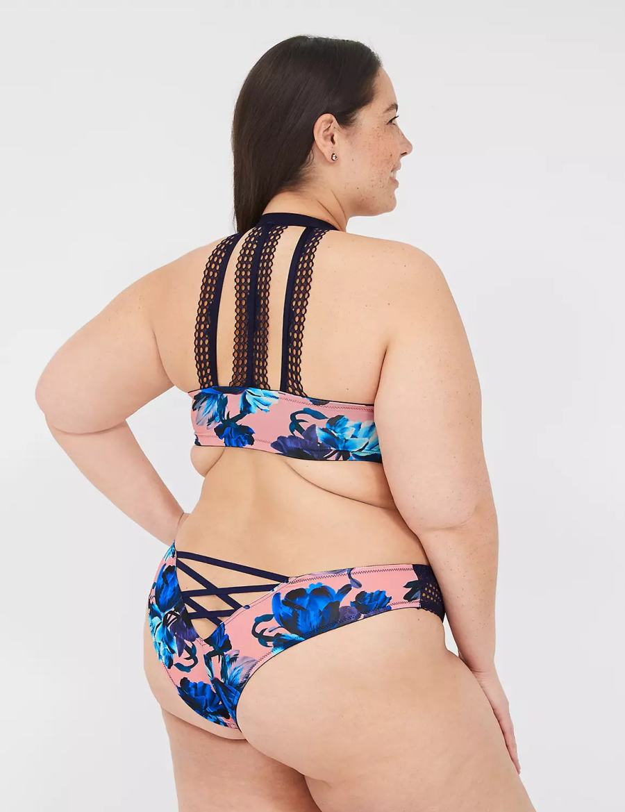 Dámské Bralettes Lane Bryant Strappy-Back Boost Plunge Front-Close Růžové Blankyt Viacfarebný | KPJ522YA