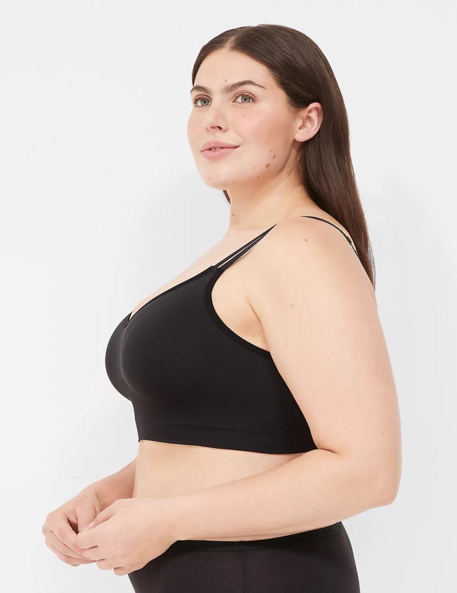 Dámské Bralettes Lane Bryant Strappy Seamless Černé | WEO3827NE