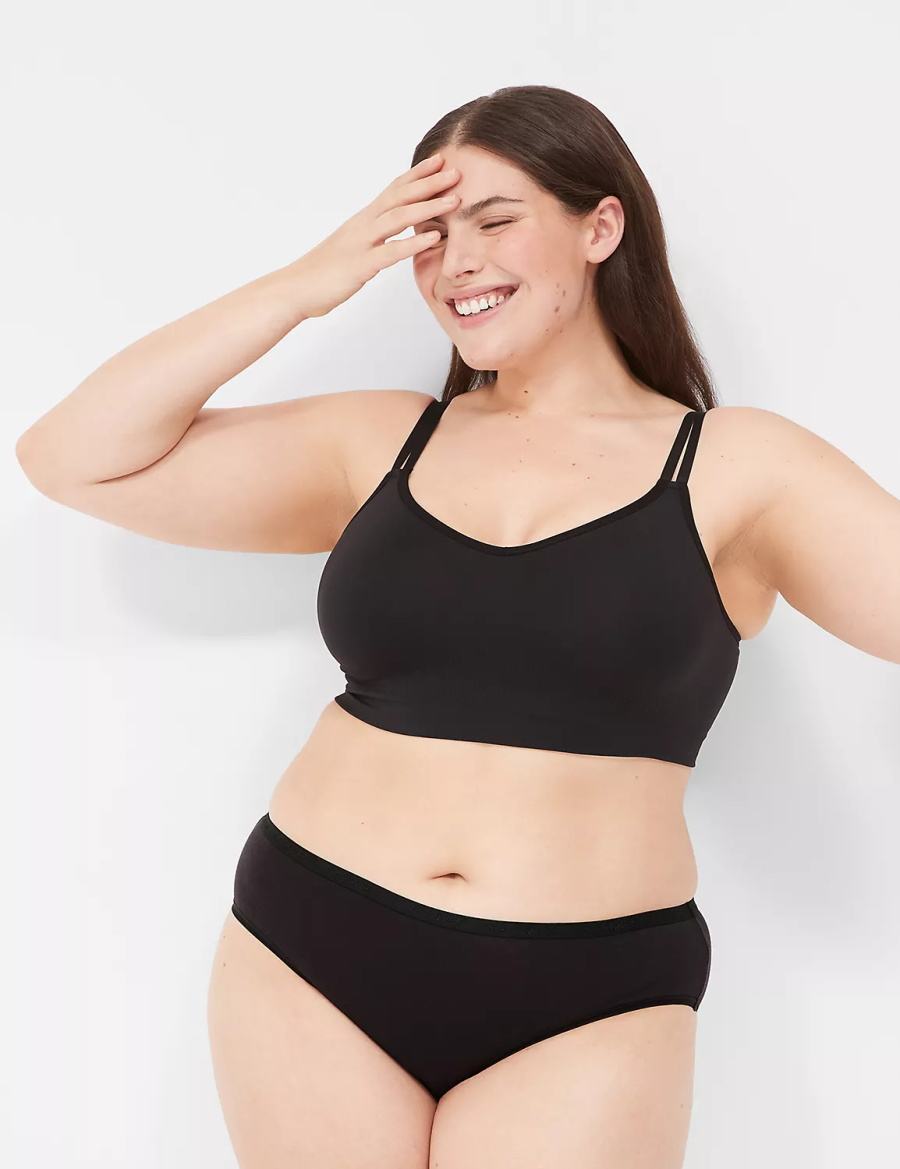 Dámské Bralettes Lane Bryant Strappy Seamless Černé | WEO3827NE