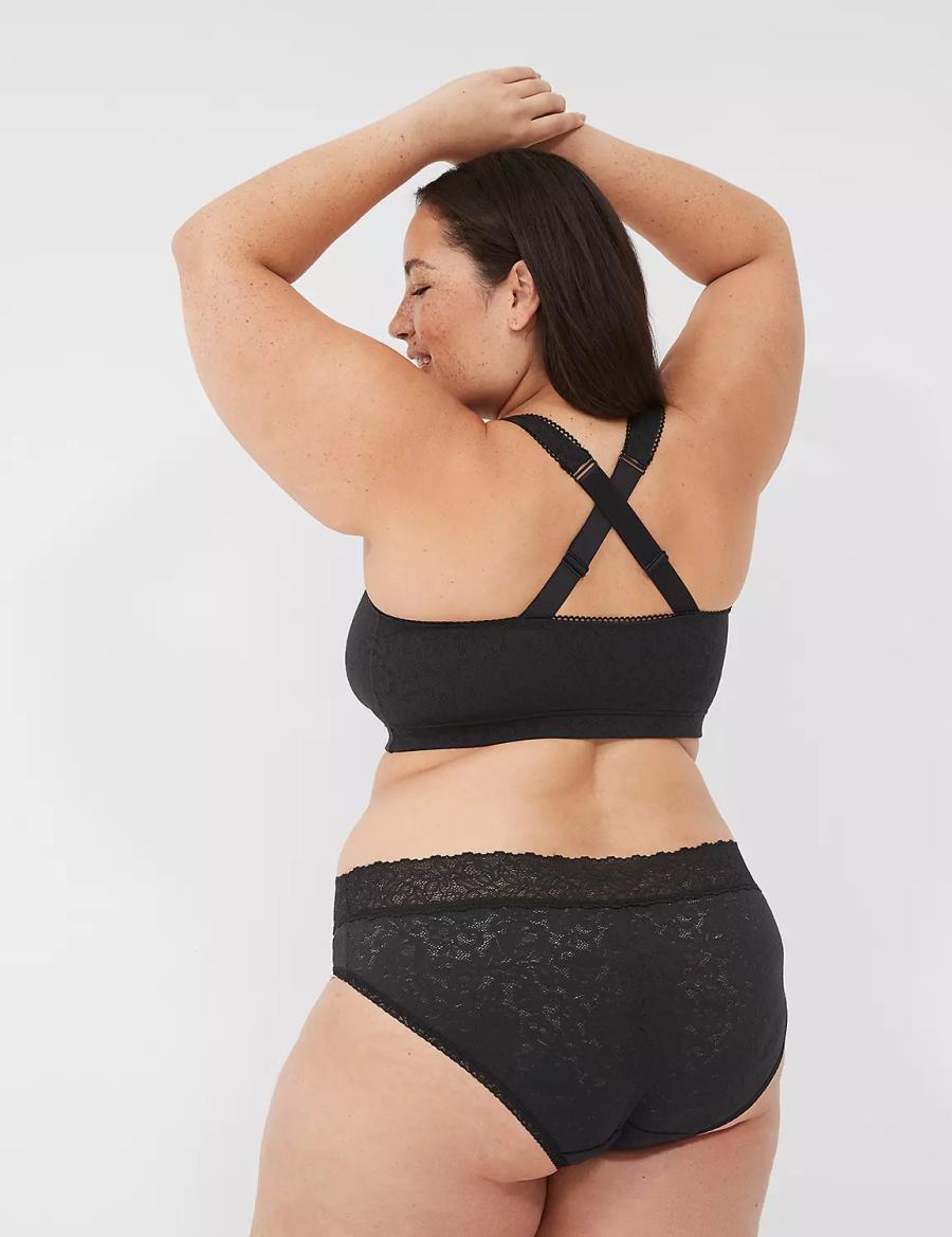 Dámské Bralettes Lane Bryant Stretch Lace Černé | LIP9932OH