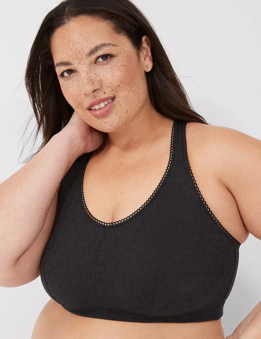 Dámské Bralettes Lane Bryant Stretch Lace Černé | LIP9932OH