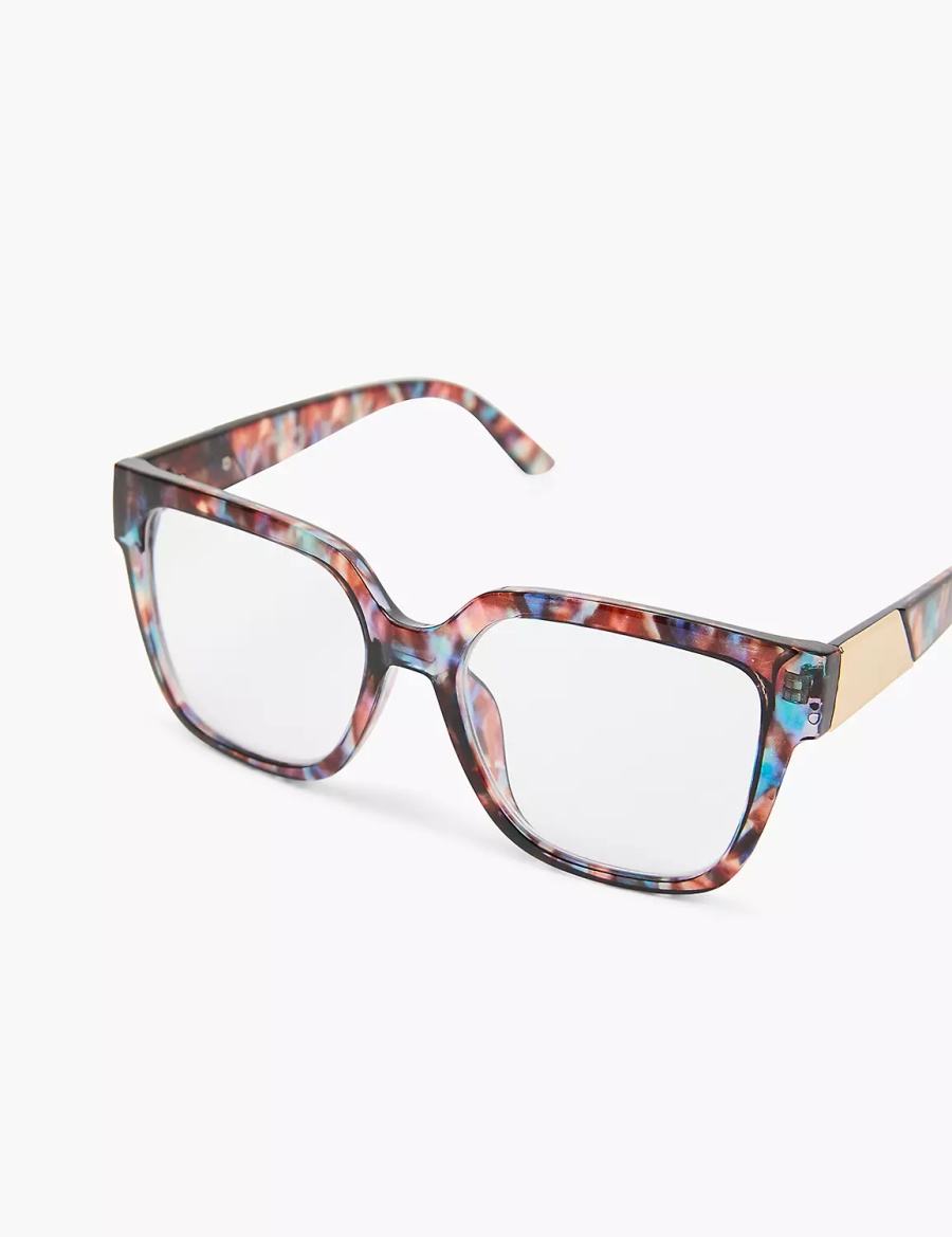 Dámské Brýle Lane Bryant Blue & Purple Tortoiseshell Print Cateye Reading Blankyt | COH464AH