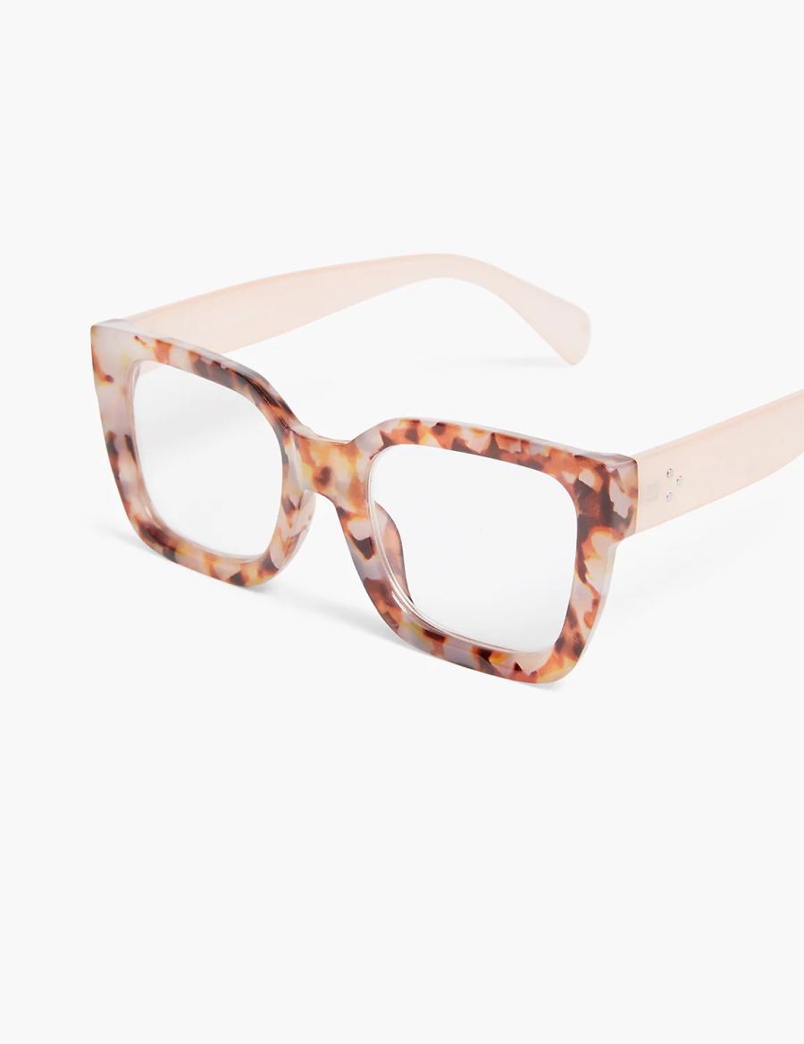 Dámské Brýle Lane Bryant Pink Tortoiseshell Print Square Reading Hnědé | XZJ8356JW