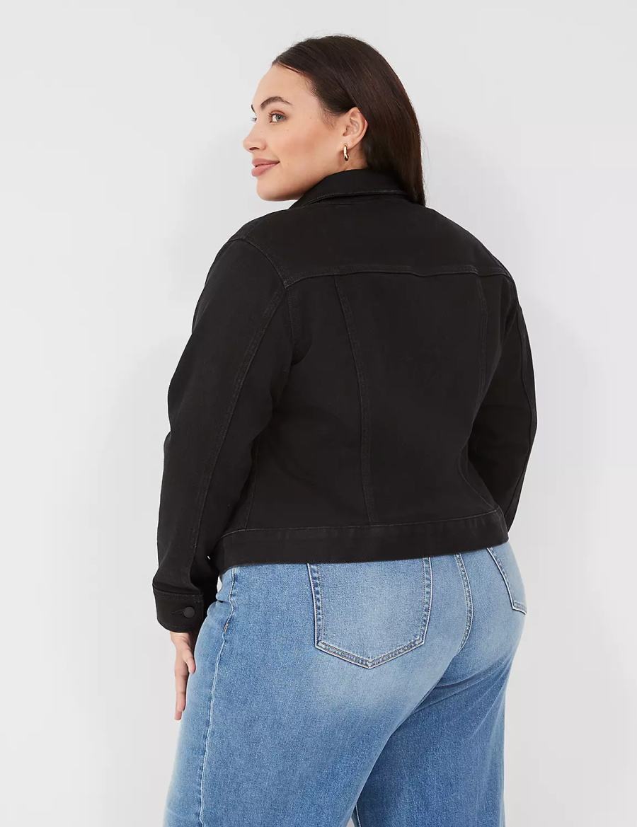 Dámské Bundy Lane Bryant Black Denim Černé | YHB5585NL