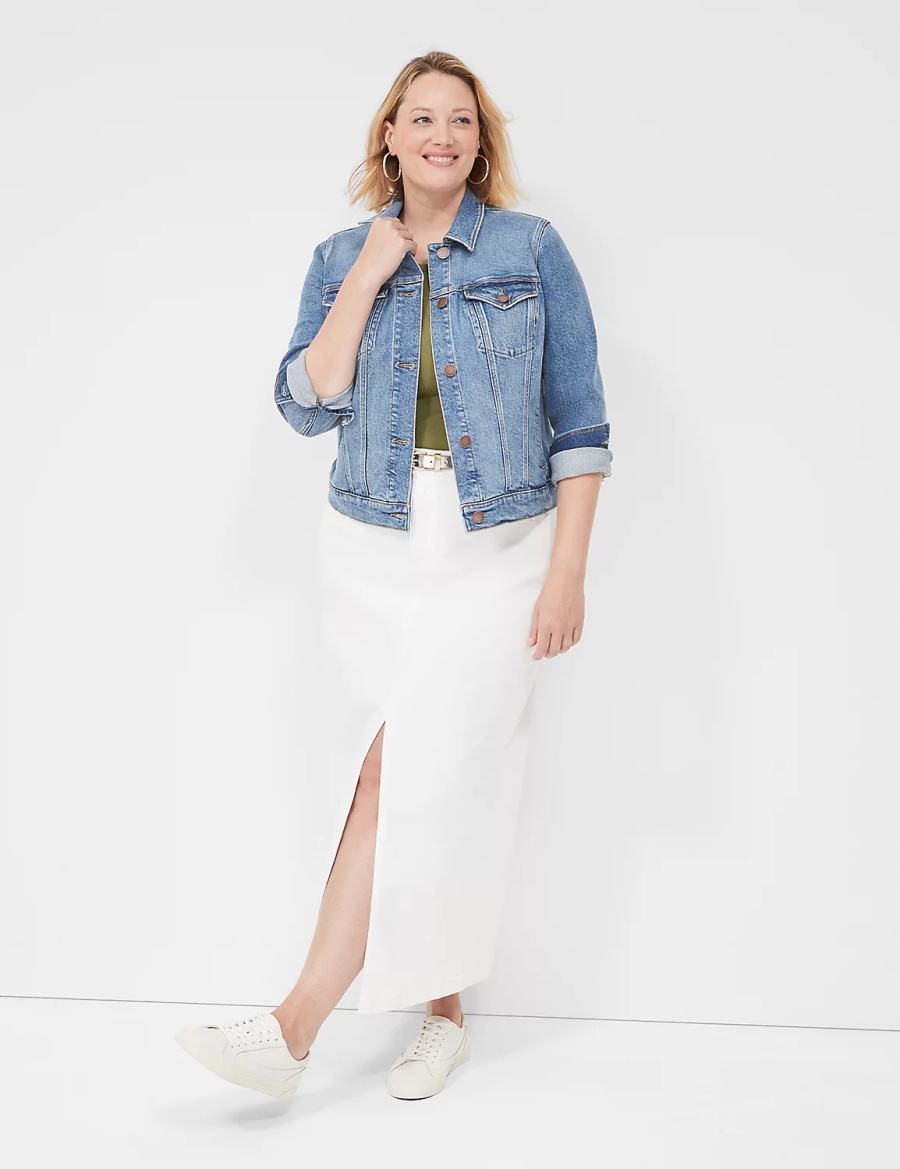 Dámské Bundy Lane Bryant Denim Blankyt | COL7559VY