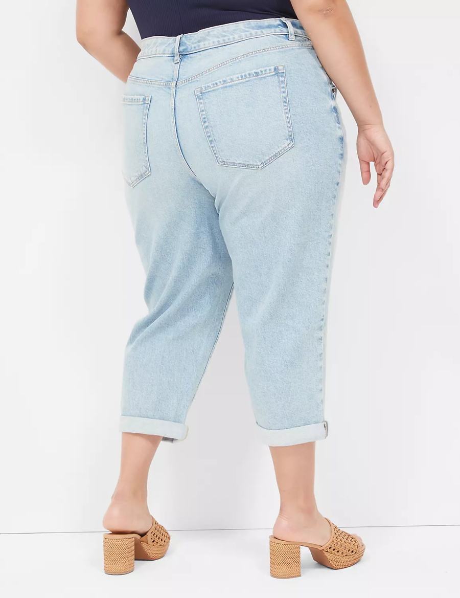 Dámské Džíny Lane Bryant Boyfriend Fit Capri Světle Blankyt | BXI3839DC