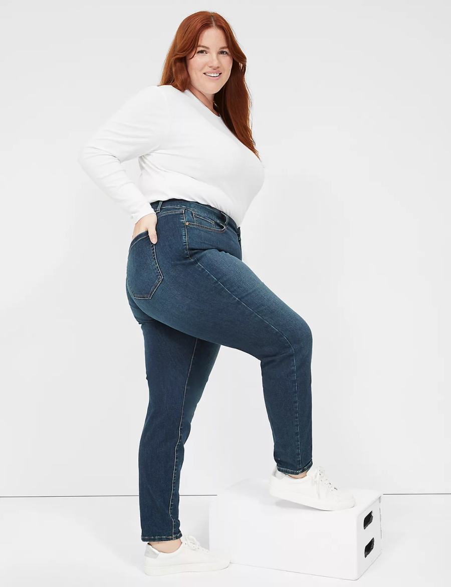 Dámské Džíny Lane Bryant Curvy Fit High-Rise Skinny Tmavě Blankyt | MUD5784BS