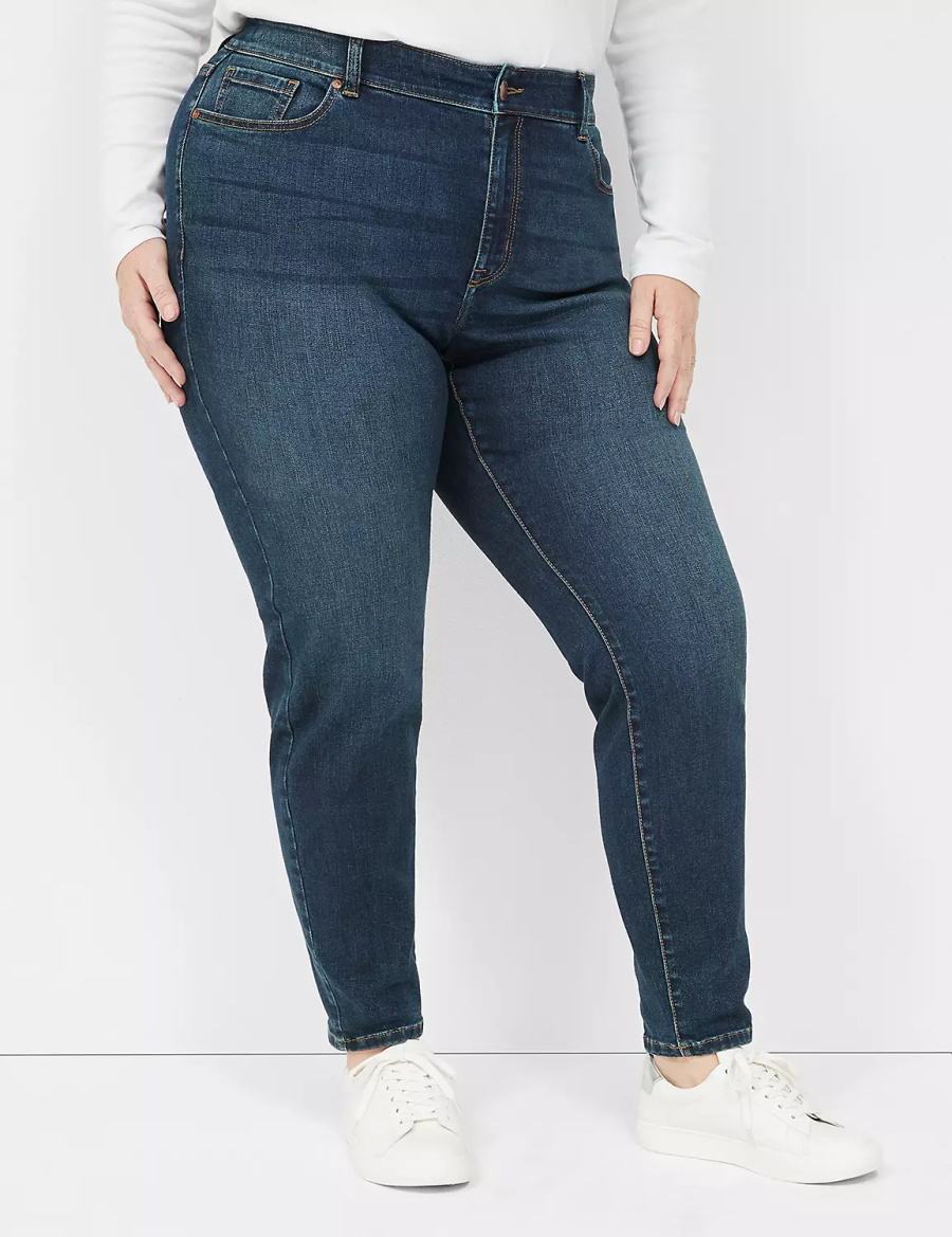 Dámské Džíny Lane Bryant Curvy Fit High-Rise Skinny Tmavě Blankyt | MUD5784BS