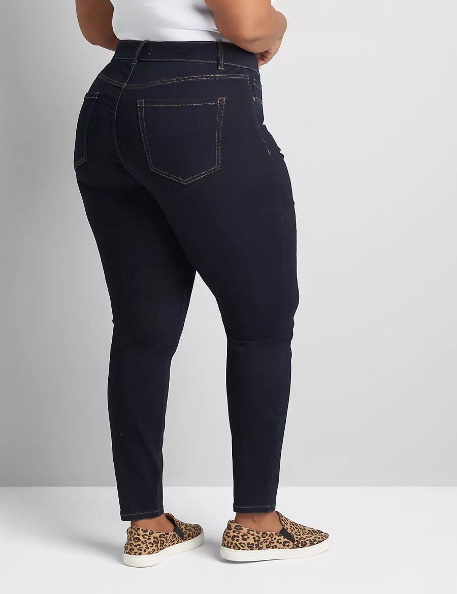 Dámské Džíny Lane Bryant Curvy Fit High-Rise Sateen Skinny Tmavě Blankyt | WZZ831AZ