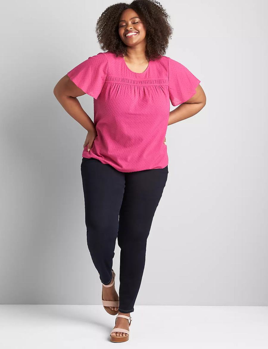 Dámské Džíny Lane Bryant Curvy Fit High-Rise Sateen Skinny Tmavě Blankyt | WZZ831AZ