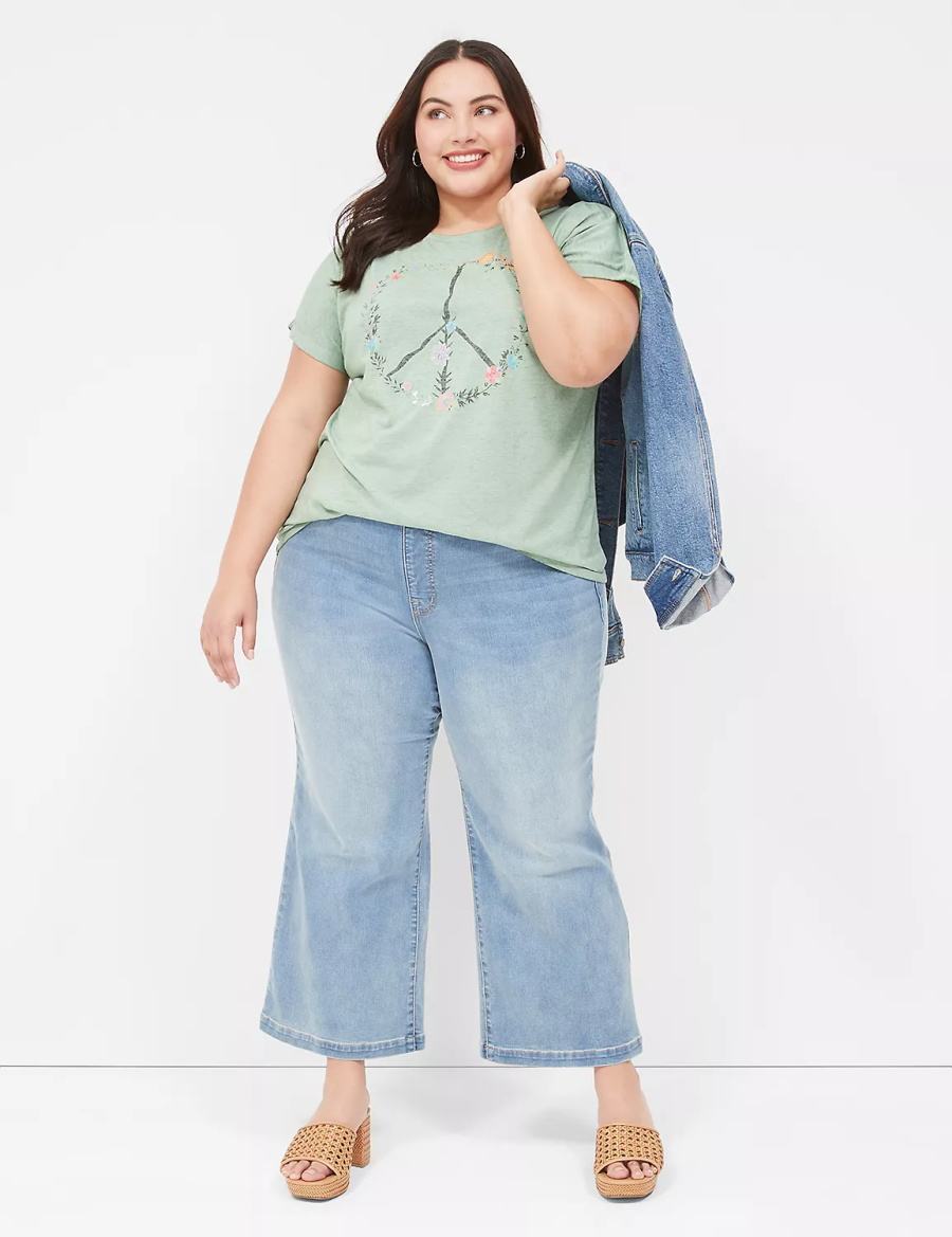 Dámské Džíny Lane Bryant Seven7 Pull-On Weekender Cropped Blankyt | SSF5065QV