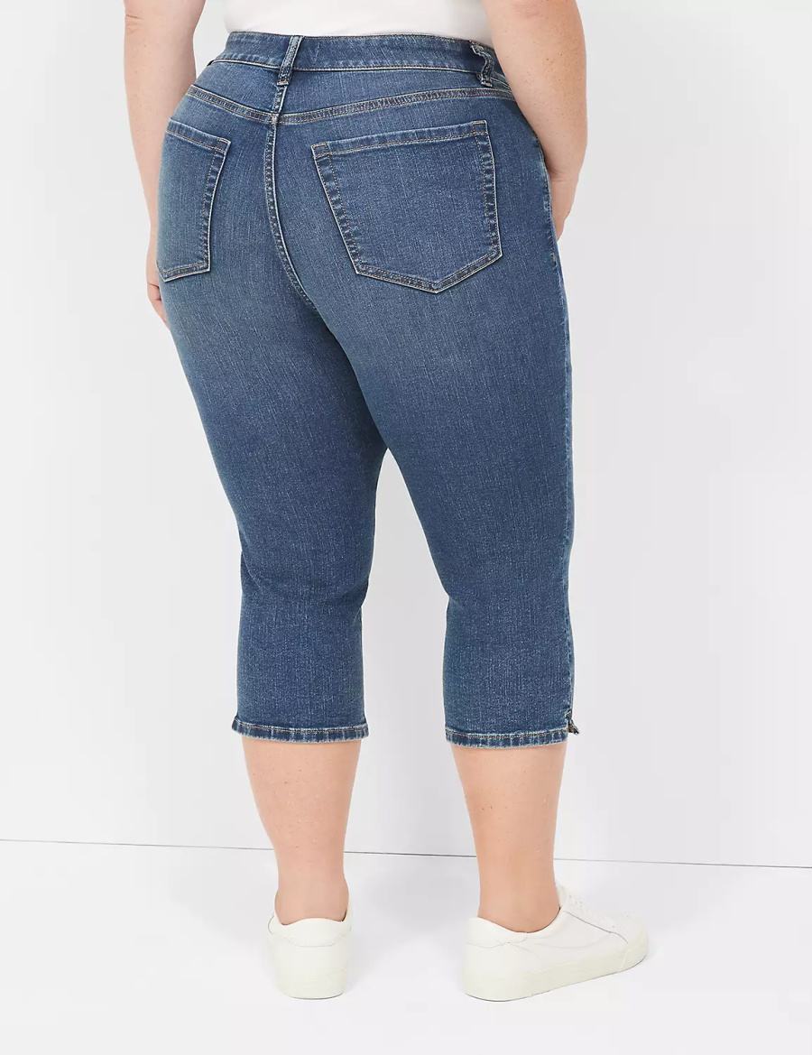 Dámské Džíny Lane Bryant Signature Fit High-Rise Pedal Tmavě Blankyt | CMX2118DA