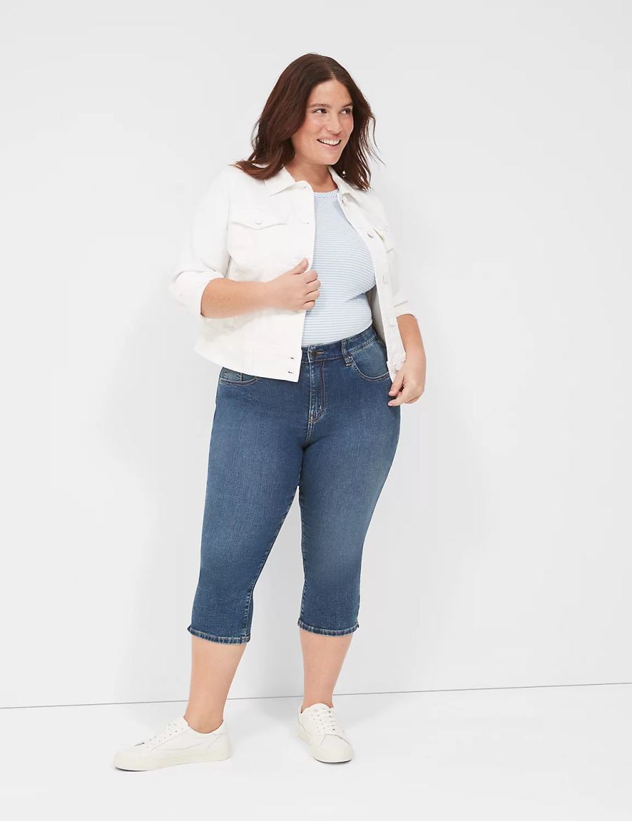 Dámské Džíny Lane Bryant Signature Fit High-Rise Pedal Tmavě Blankyt | CMX2118DA