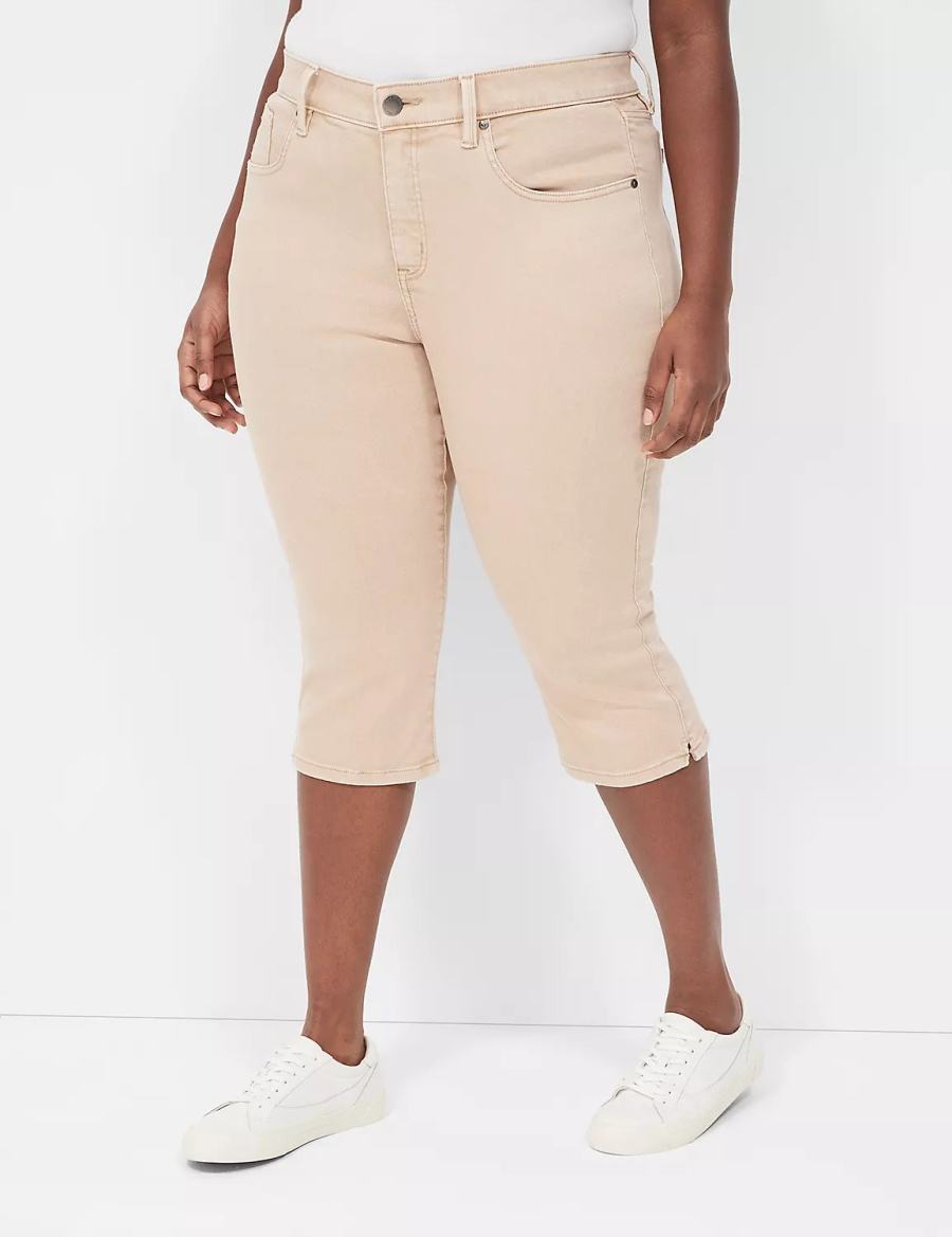 Dámské Džíny Lane Bryant Signature Fit High-Rise Color Pedal Hnědé | ZGR3798GZ