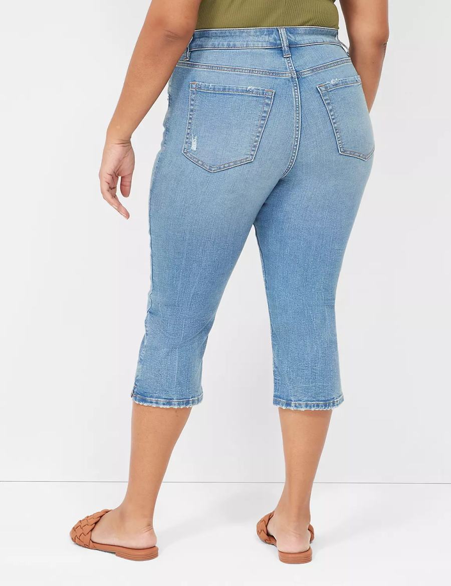 Dámské Džíny Lane Bryant Signature Fit High-Rise Pedal Blankyt | YOO692MK