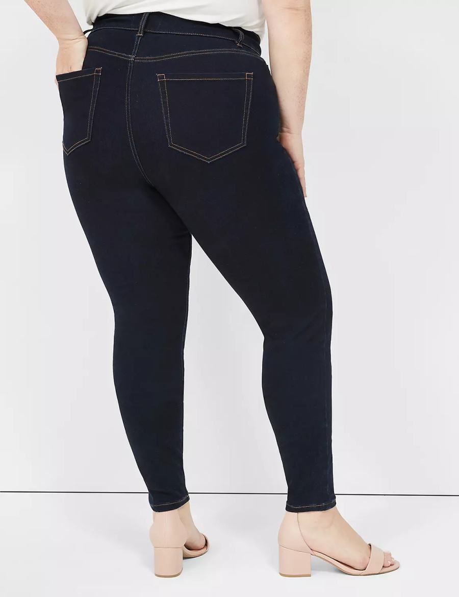 Dámské Džíny Lane Bryant Signature Fit Sateen Skinny Tmavě Blankyt | OEF795HZ