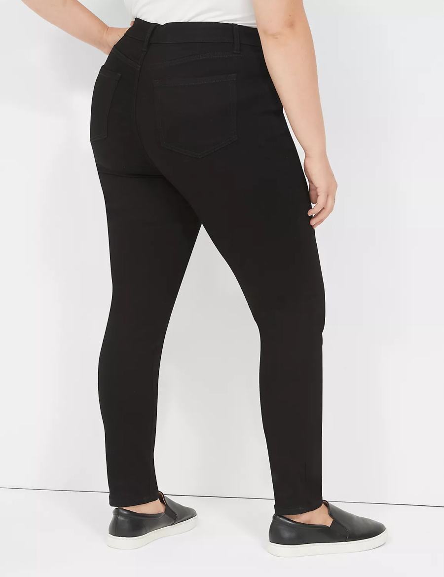 Dámské Džíny Lane Bryant Signature Fit Sateen Skinny Černé | LXM3312PD