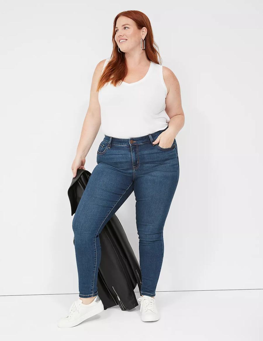 Dámské Džíny Lane Bryant Signature Fit Skinny Blankyt | ODD6421ZU