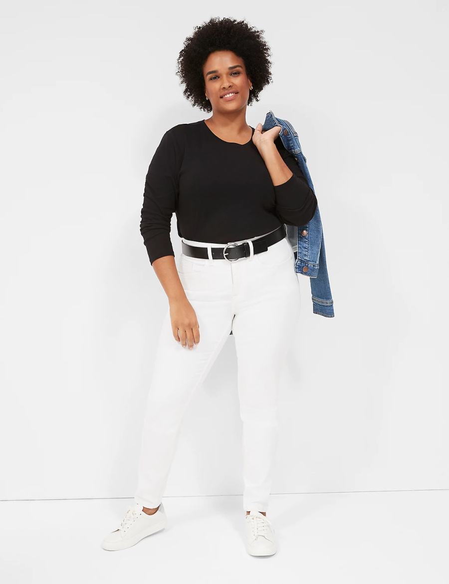 Dámské Džíny Lane Bryant Signature Fit White Skinny Bílé | MEY4028ZU