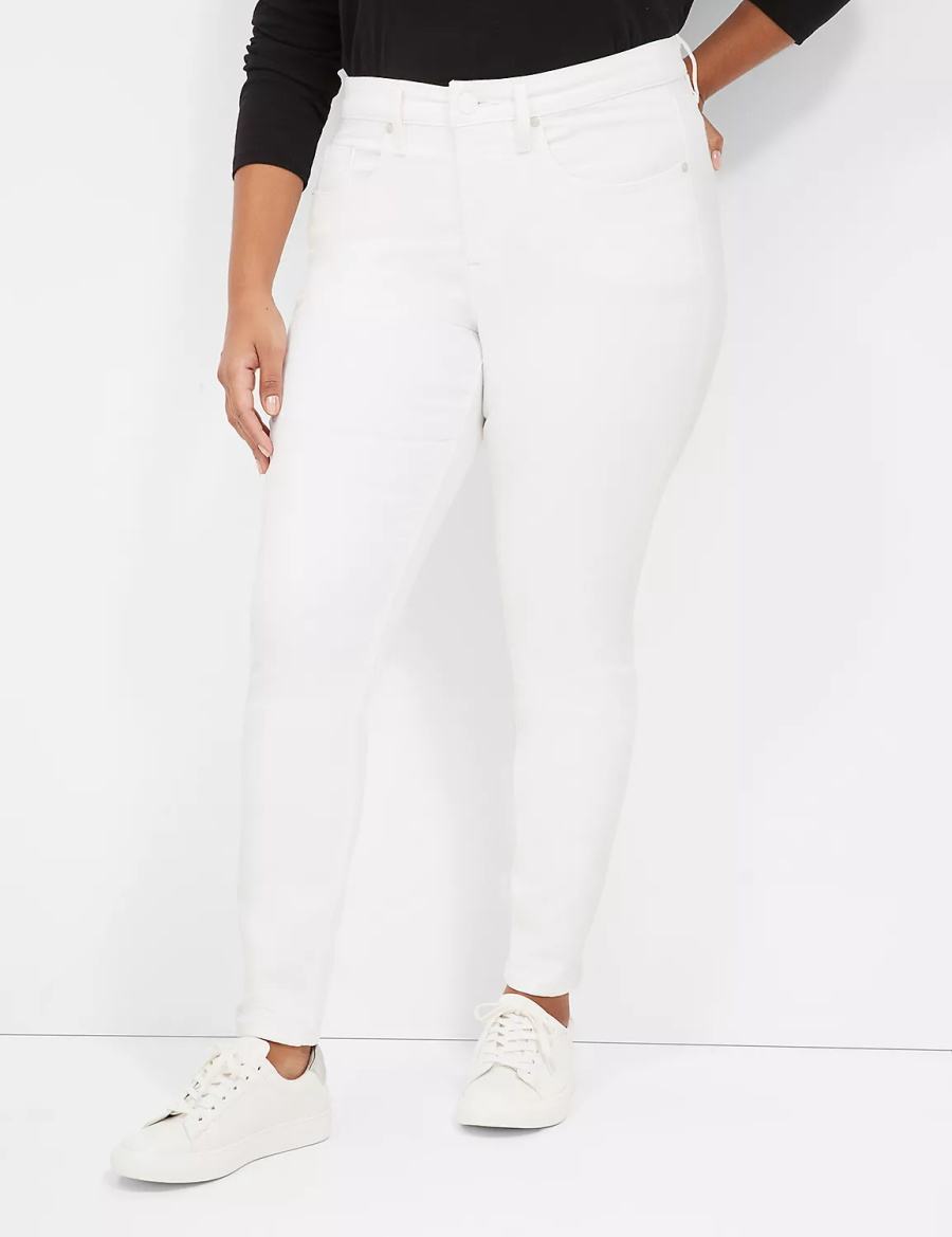 Dámské Džíny Lane Bryant Signature Fit White Skinny Bílé | MEY4028ZU