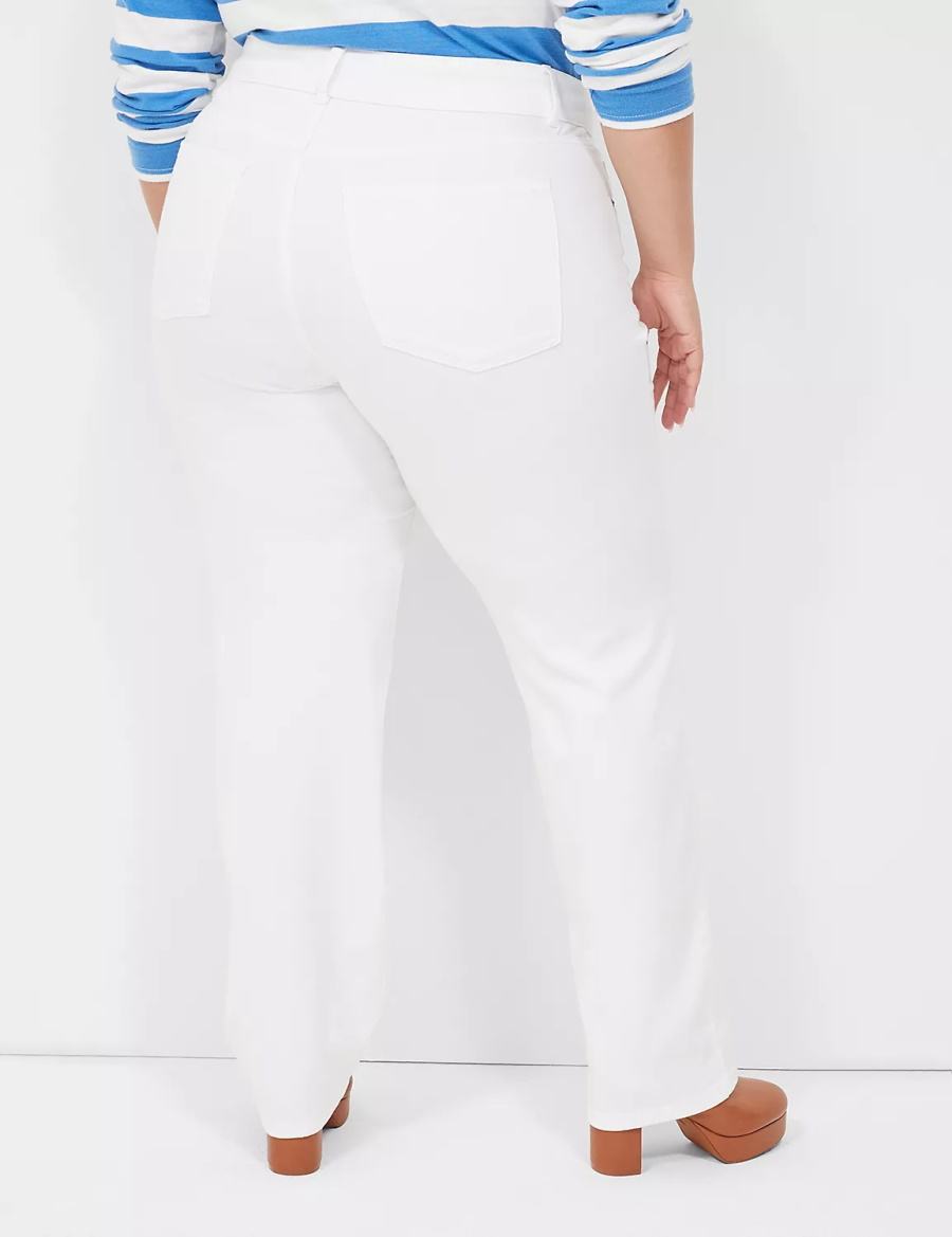 Dámské Džíny Lane Bryant Tighter Tummy Fit High-Rise Straight Bílé | YSQ10020VZ