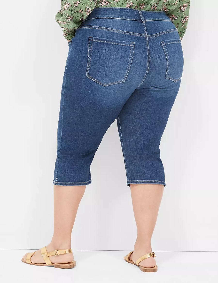 Dámské Džíny Lane Bryant Tighter Tummy Fit High-Rise Pedal Blankyt | XDY5856TP