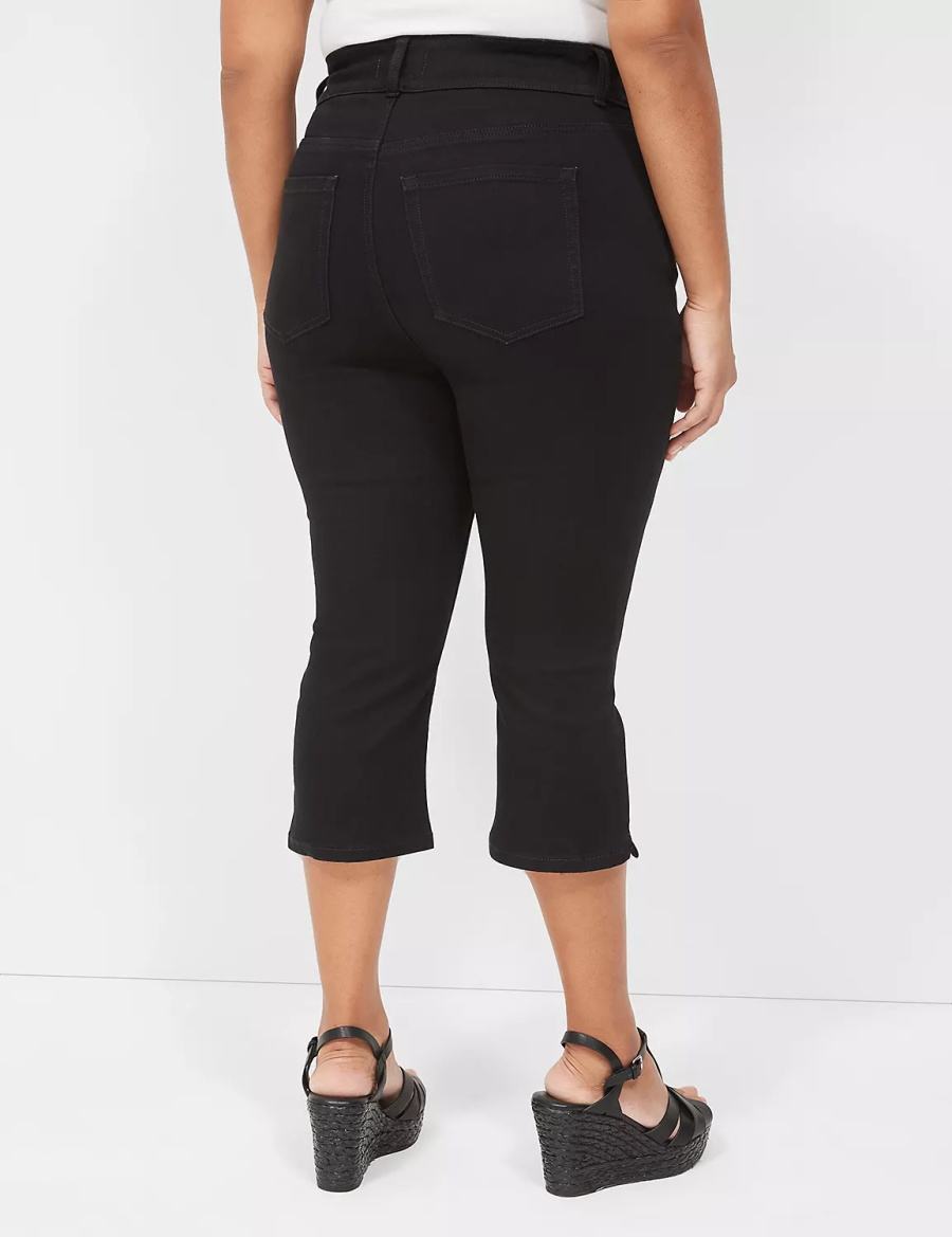 Dámské Džíny Lane Bryant Tighter Tummy Fit High-Rise Pedal Černé | AYX1234BJ