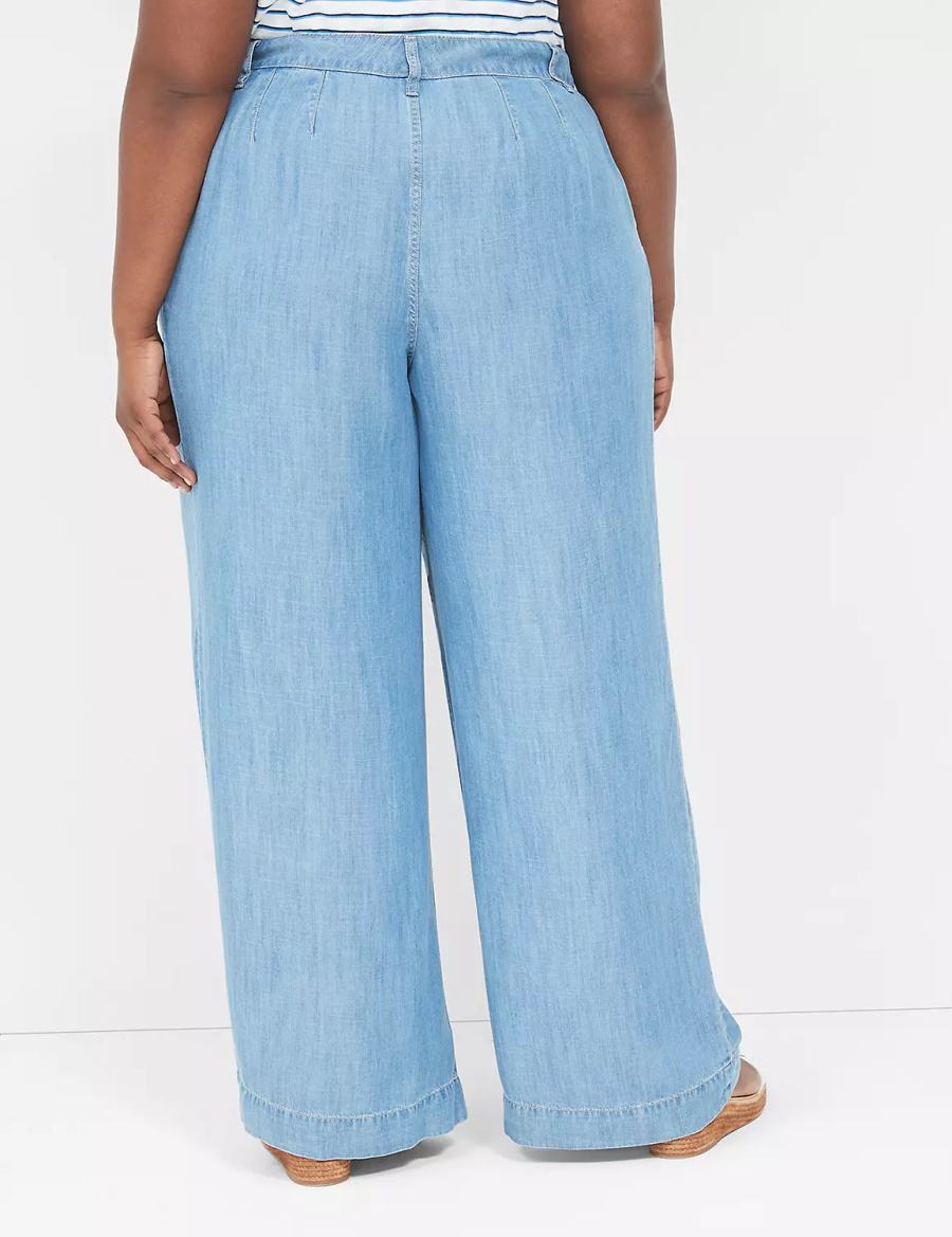 Dámské Džíny Lane Bryant Wide Leg Trouser Fluid Blankyt | AVS3236BS