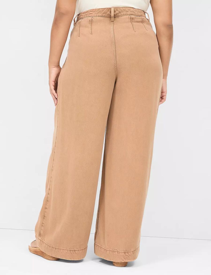 Dámské Džíny Lane Bryant Wide Leg Trouser Fluid Hnědé | RDH8485CL